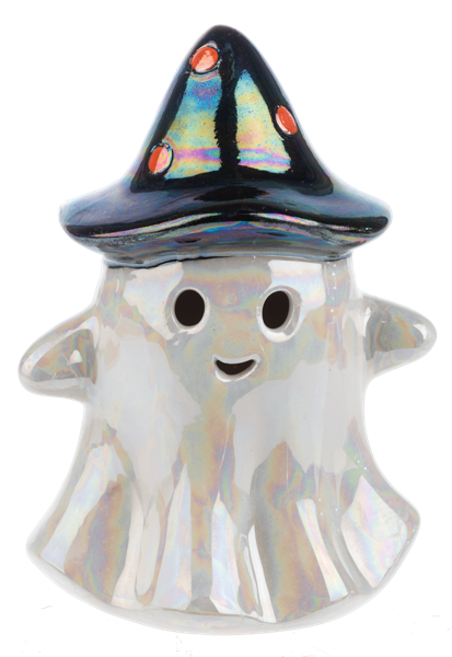 Iridescent Light Up Ghost Figurine | Color-Changing Halloween Decor