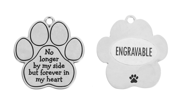 Pet Memorial Charm - "You Left Pawprints on my Heart"