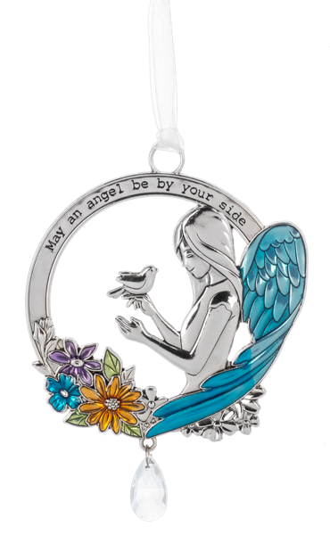 May an Angel Be by Your Side - Angel and Florals Ornament