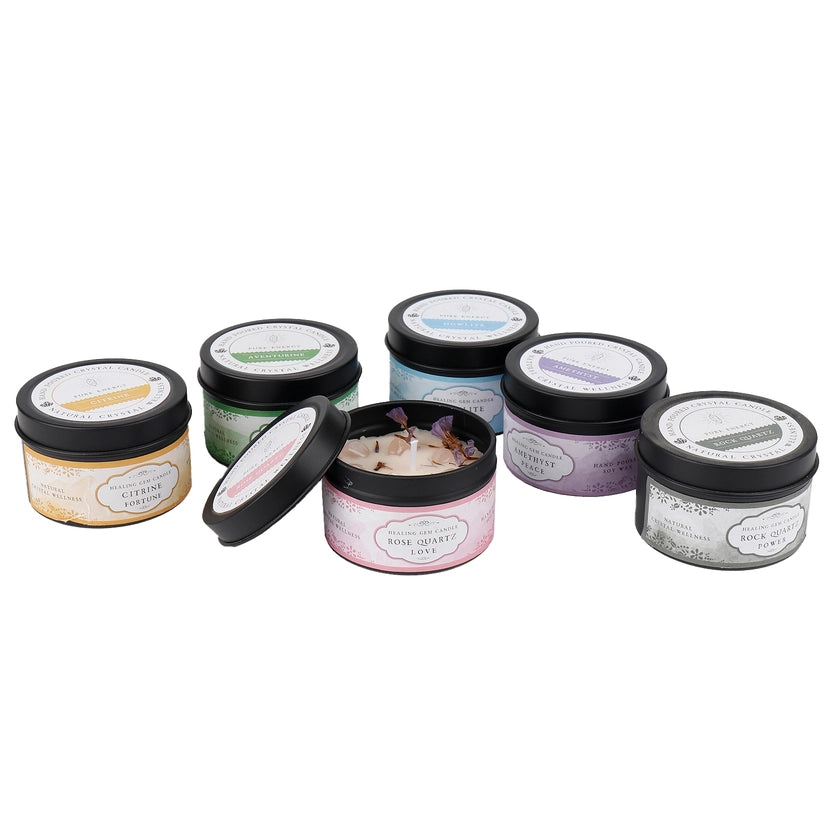 Healing Gem Candle | Crystal-Infused Soy Candle for Energy, Relaxation & Ritual