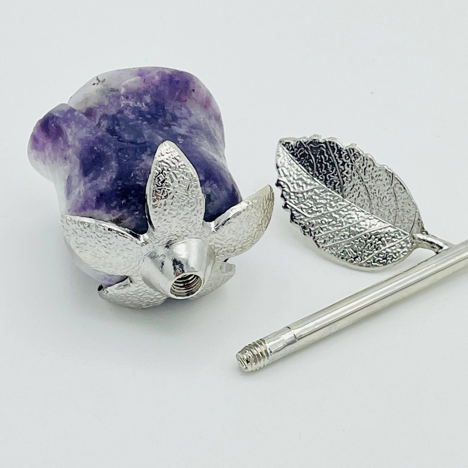 Beautiful Carved Crystal Rose Polished Gemstone