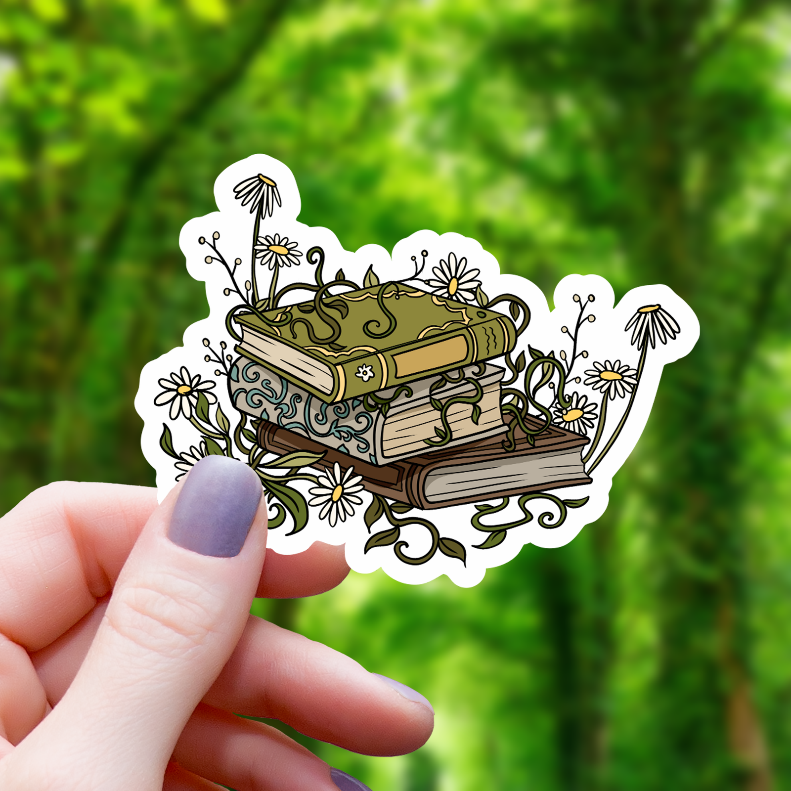Overgrown Pile of Books Sticker - 3"