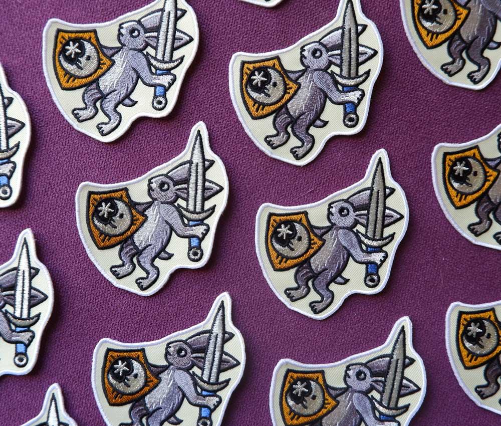 Medieval Warrior Rabbit - Embroidered Patch