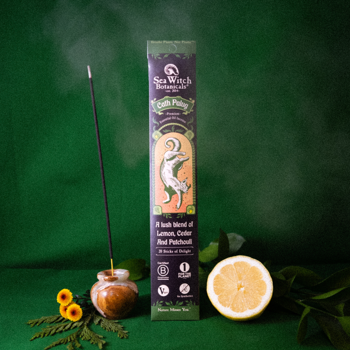 Cath Palug Premium Incense: Lemon, Cedar, & Patchouli