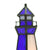 Blue & White Stained Glass Lighthouse Accent Lamp 10.4"H