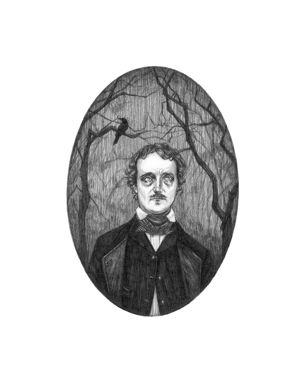 Edgar Allan Poe Fine Art Print - Gothic Author Portrait