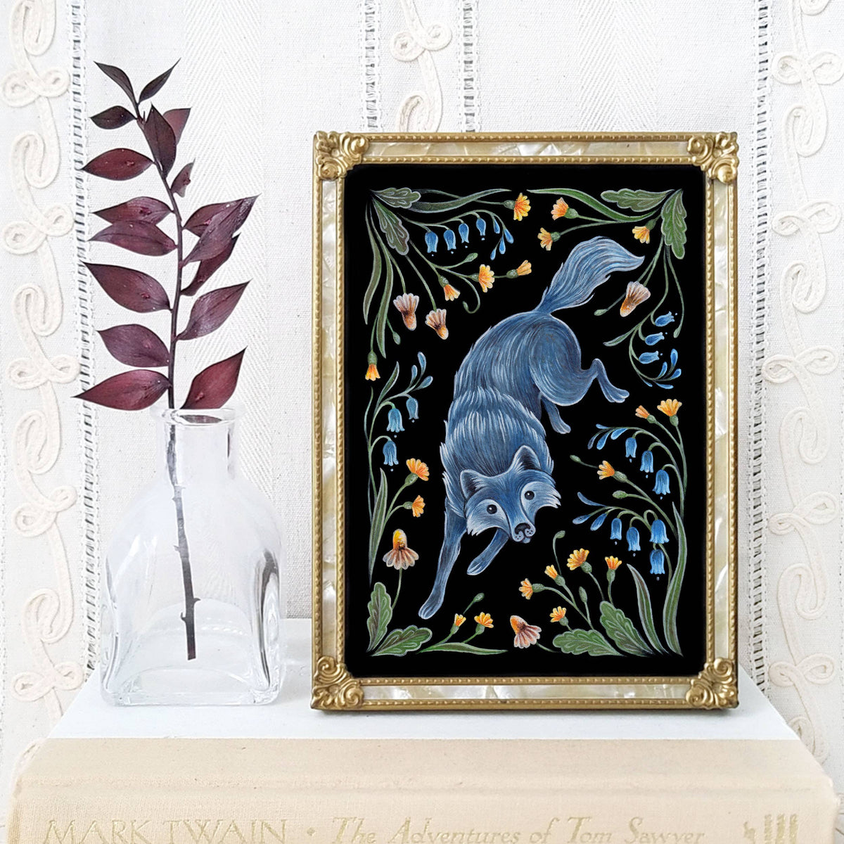 Wolf Art Print Folk Decor Print