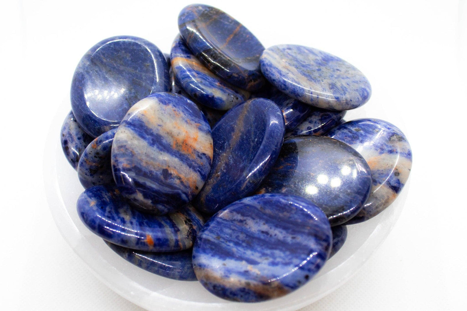 Natural Sodalite Worry Stone | Polished for Clarity, Intuition & Inner Calm