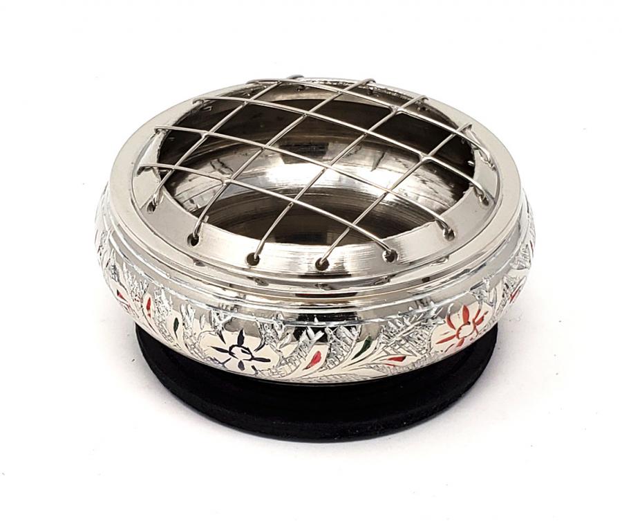 Silver Brass Charcoal Burner - 2.75"