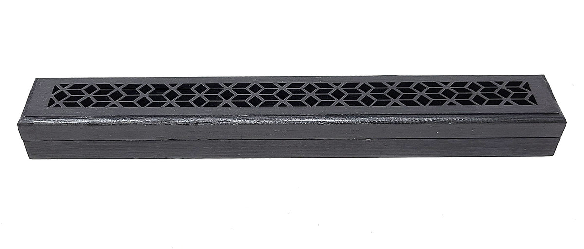 Black Wood Incense Box Burner with Fireproof Felt Strip