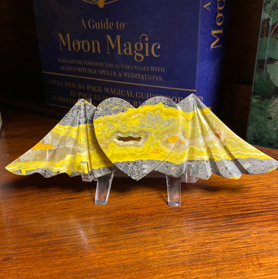 Bumblebee Jasper Heart with Wings Polished Gemstone