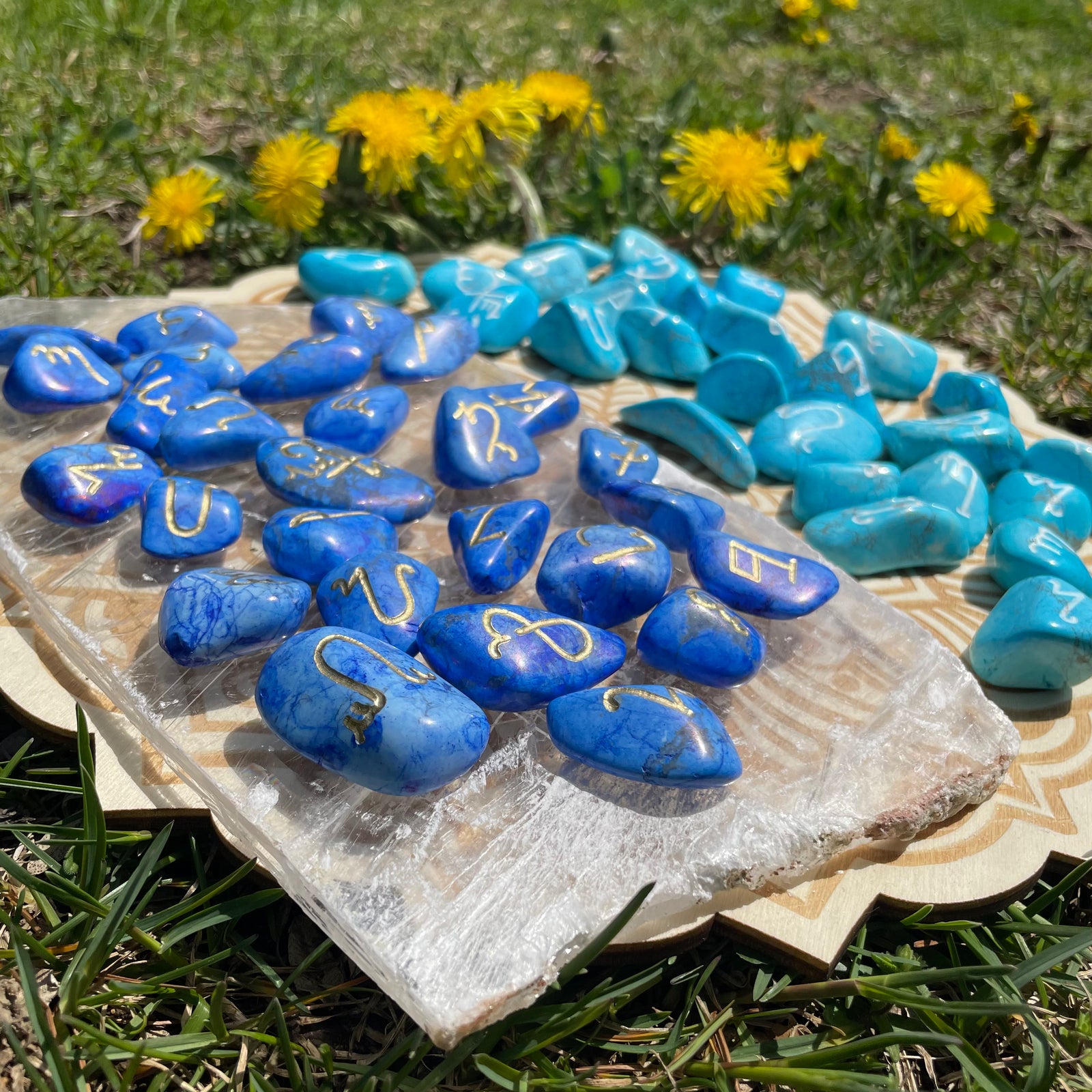Theban Alphabet Runes Stones in Turquenite