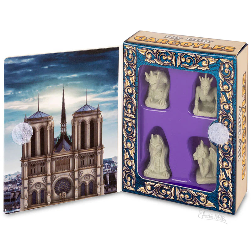 Itty Bitty Gargoyles 🖤 Set of 4 Mini Hard Vinyl Figures • 1.125" Desktop Protectors