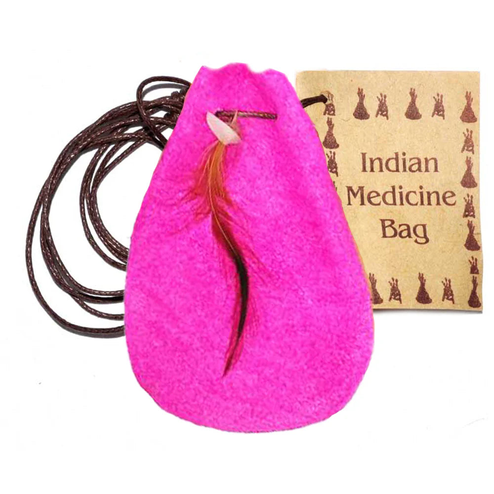 Mojo Wish Bag – 3" Soft Leather Pouch with Cord for Stones, Herbs & Keepsakes