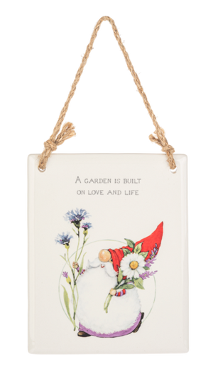 Garden Gnome Message Wall Plaques