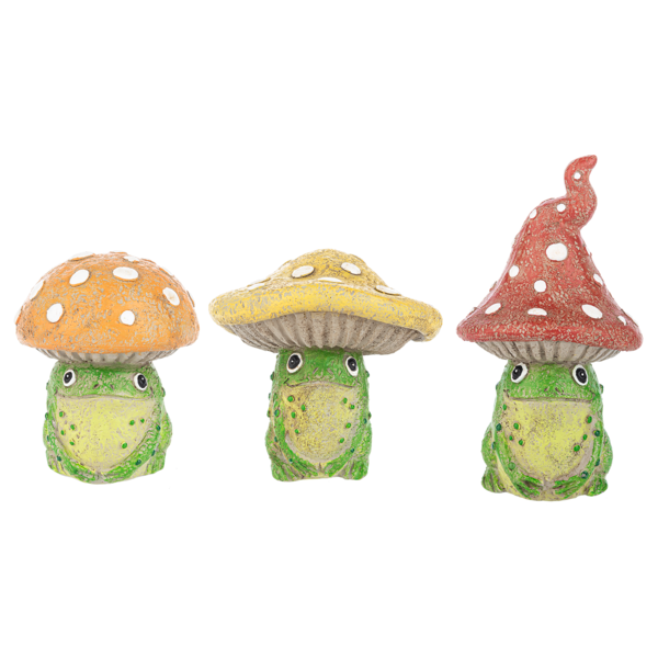 Frog Hat Mushroom Figurine