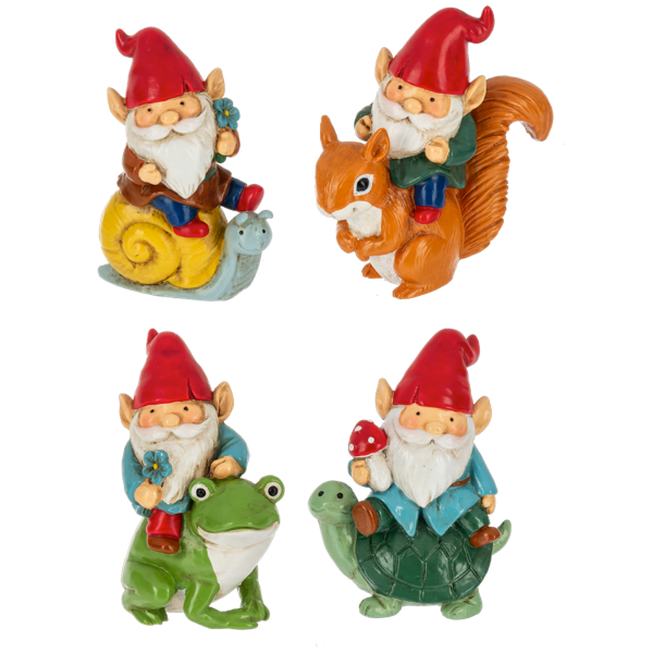 Gnome and Critter Friend Figurine | Whimsical Garden Companions