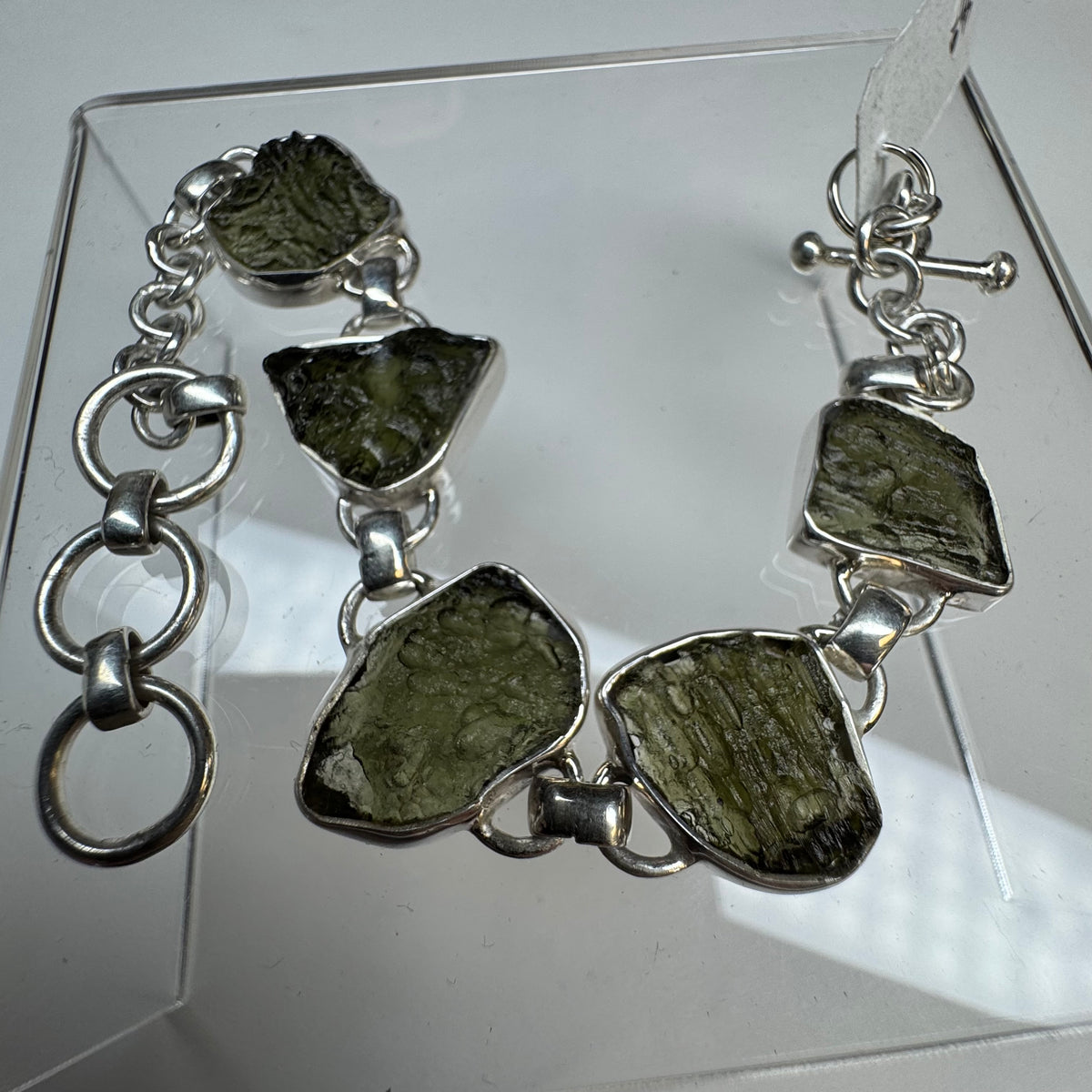 Moldavite Sterling Silver Bracelet