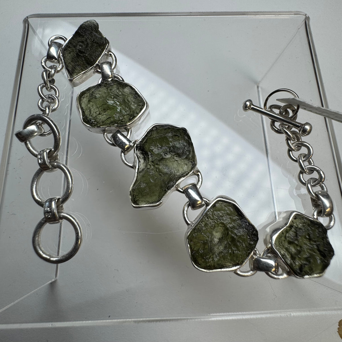 Moldavite Sterling Silver Bracelet