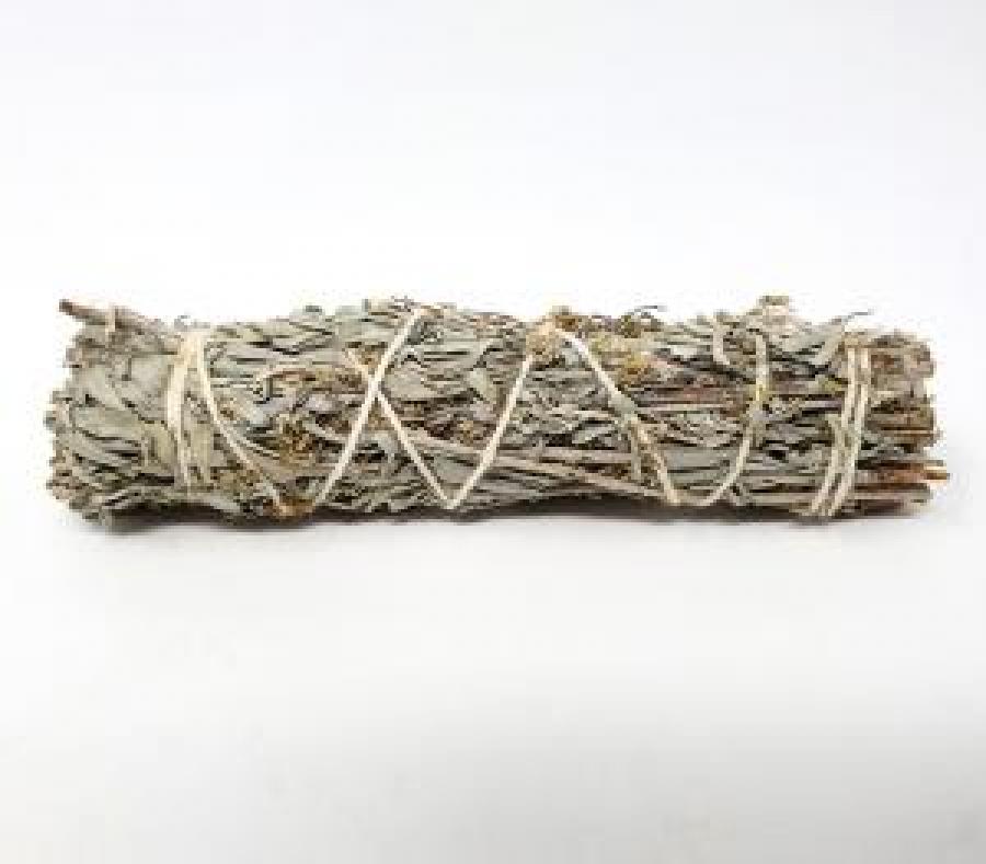 Meditation Smudge Stick - 4&quot; Mountain Sage &amp; Frankincense. Myrrh, White Copal Resin