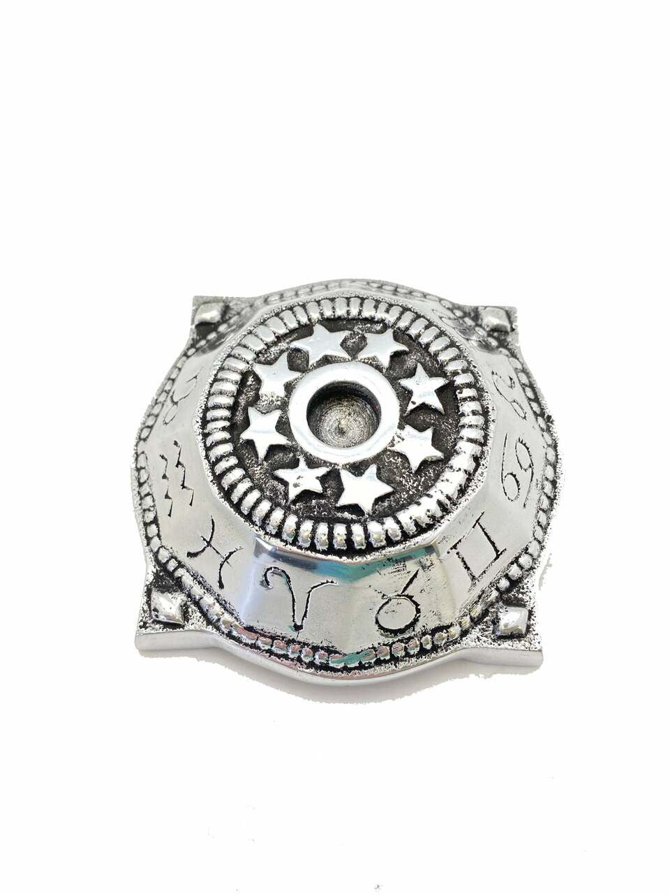 Zodiac Metal Candle Holder & Crystal Sphere Holder -  3.75"