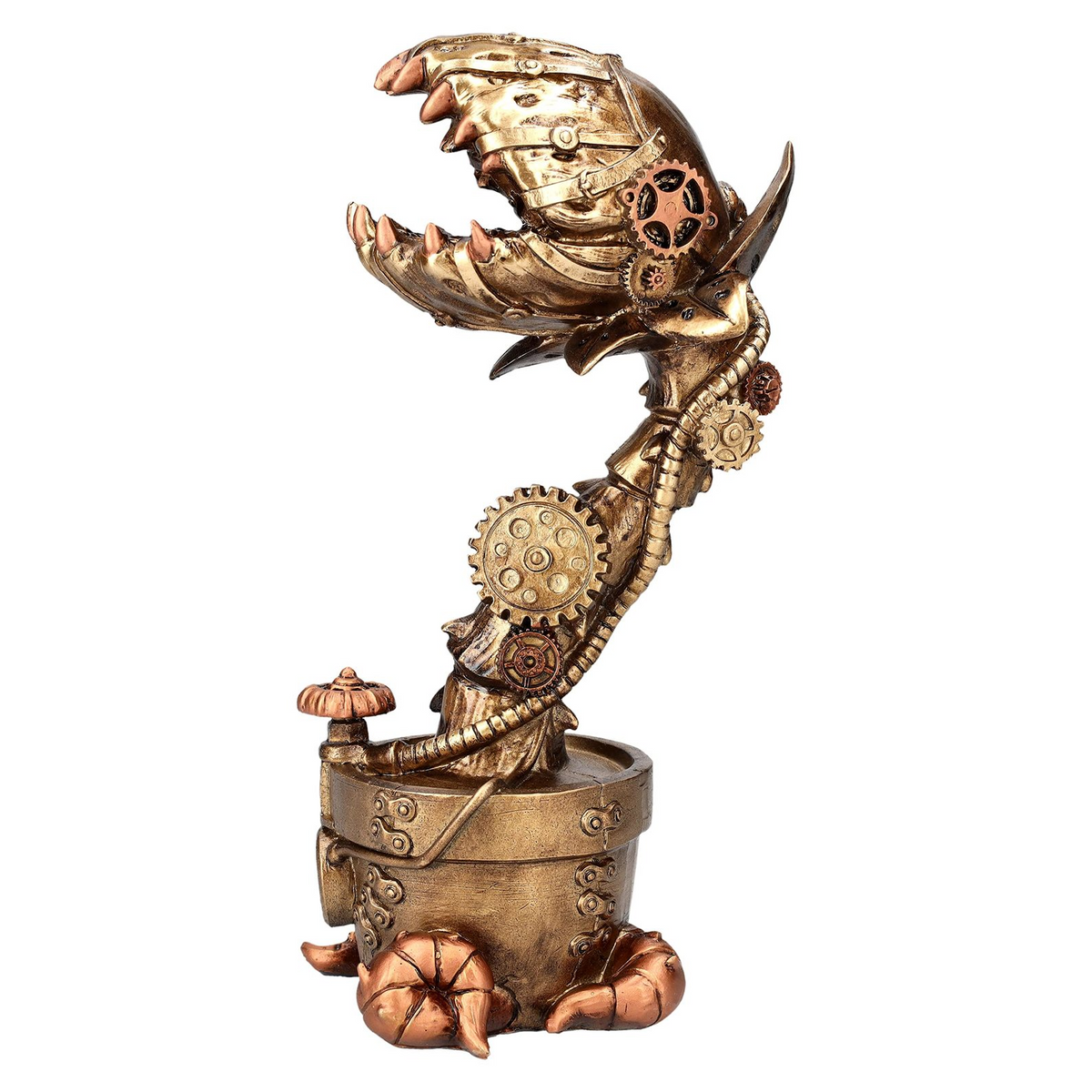 Feed Me Steampunk Potted Plant Statue