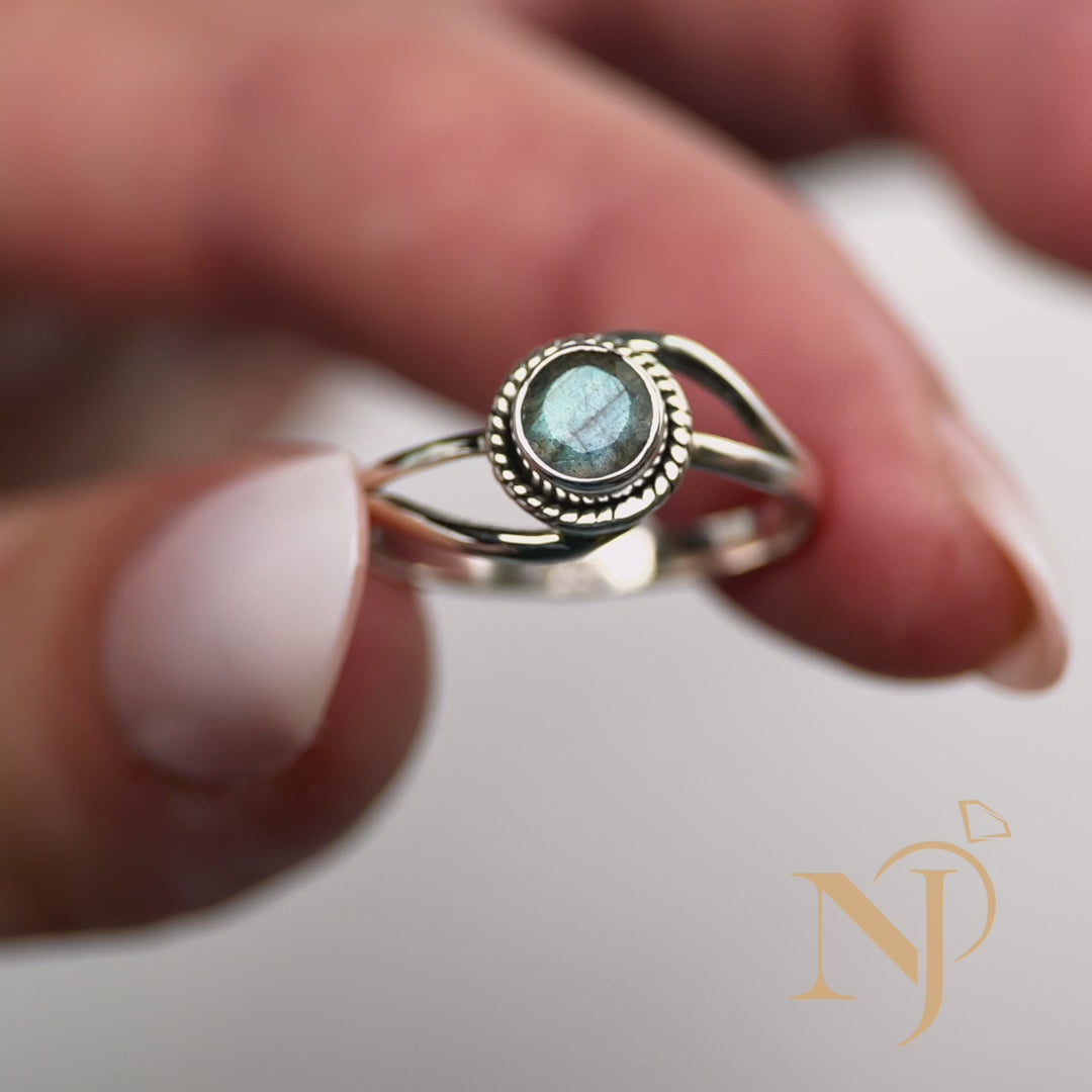 Moonstone Sterling Silver Infinity Ring