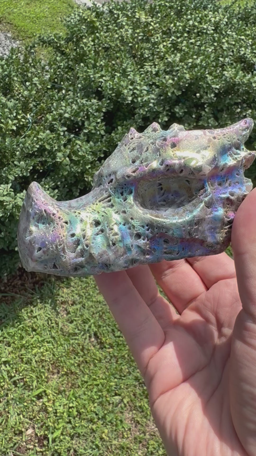 Angel Aura Sphalerite Gemstone Dragon Skull