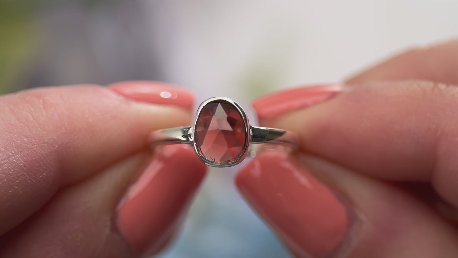 Mozambique Garnet Sterling Silver Ring – Passion, Protection and Strength