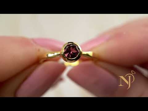 Pink Tourmaline 18K Vermeil Gold Wavy Ring