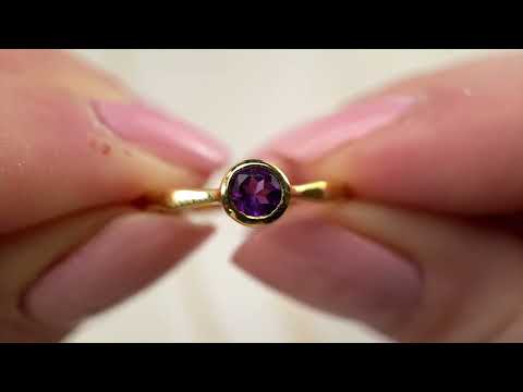 Amethyst 18K Vermeil Gold Wavy Ring