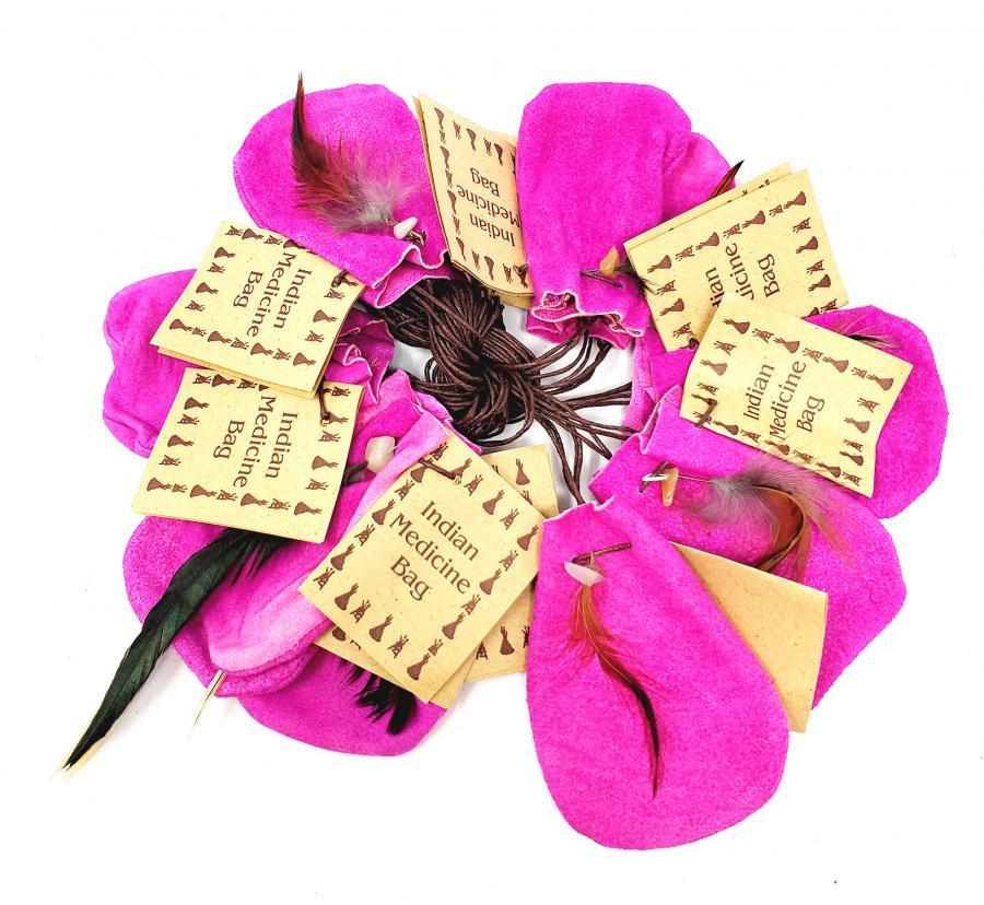 Mojo Wish Bag – 3" Soft Leather Pouch with Cord for Stones, Herbs & Keepsakes