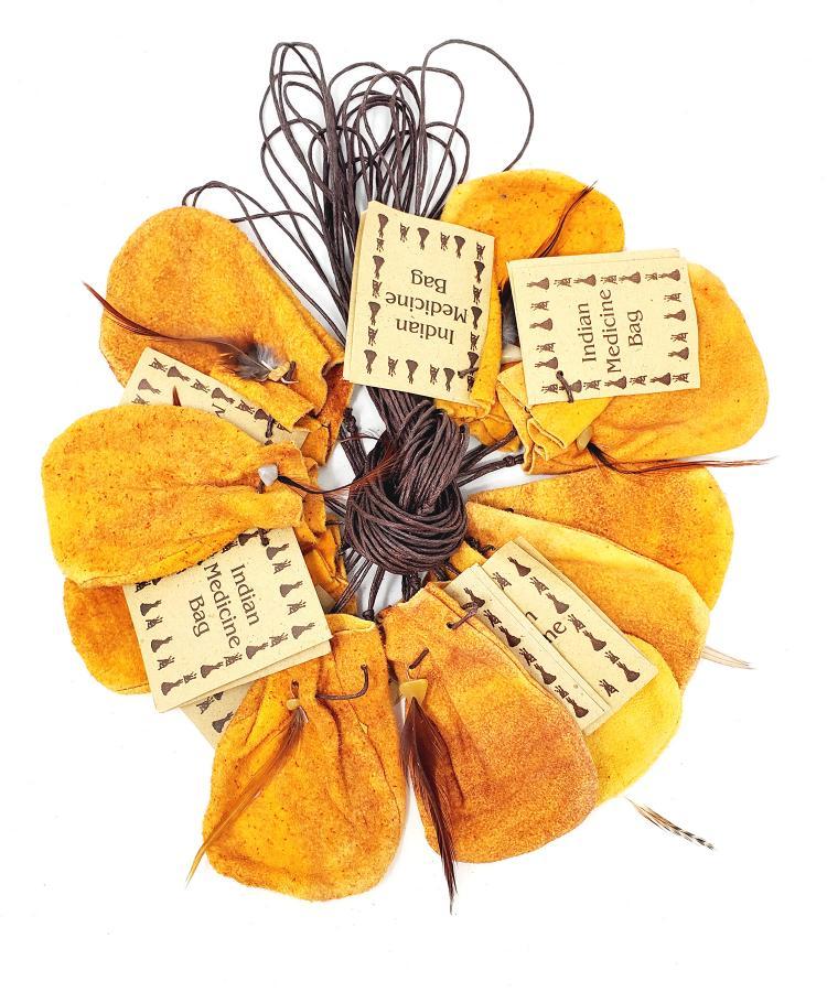 Mojo Wish Bag – 3" Soft Leather Pouch with Cord for Stones, Herbs & Keepsakes