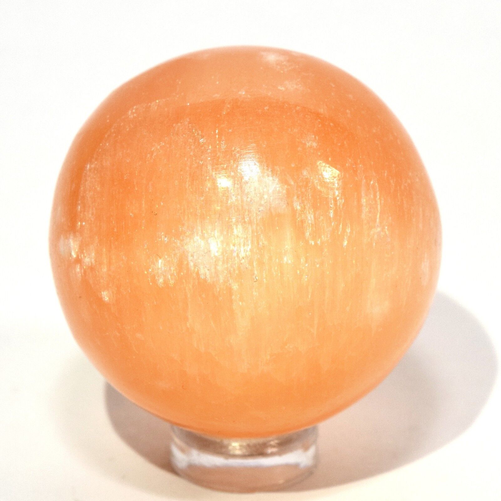 Peach Selenite Polished Gemstone Sphere
