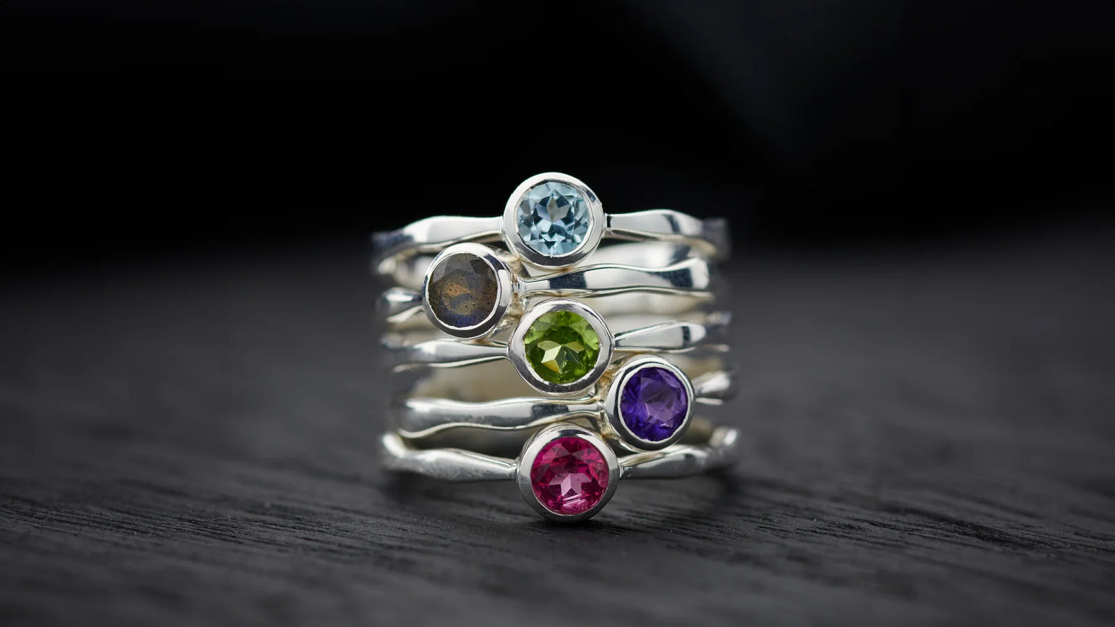 Blue Topaz Wavy Ring | Silvaria Fine Silver Gemstone Ring