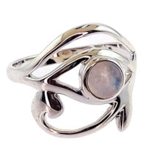 Eye of Horus Moonstone Sterling Ring