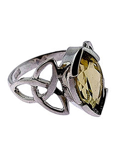 Celtic Knot Triquetra Citrine Ring
