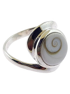 Eye of Shiva Shell Sterling Silver Ring