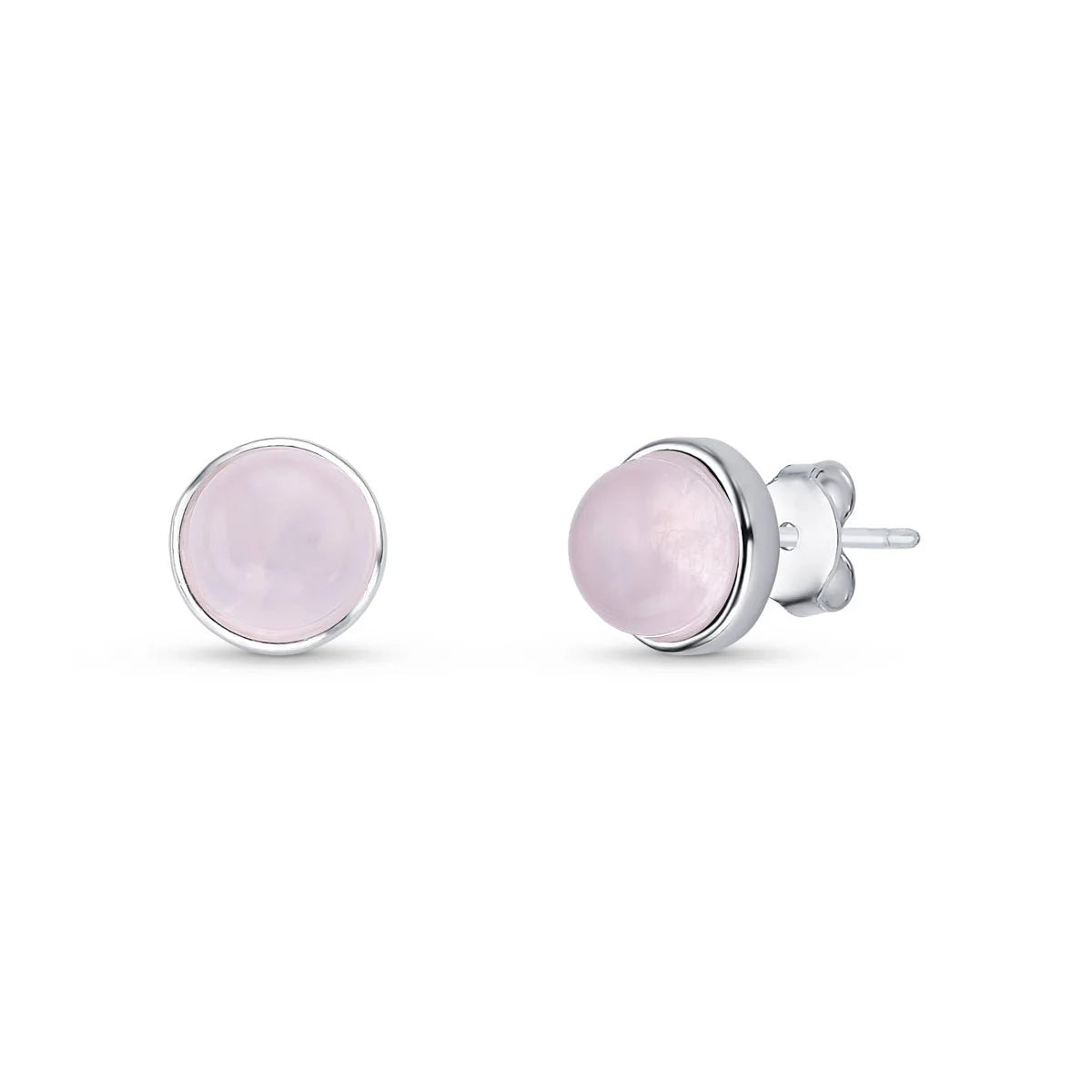 Rose Quartz Sterling Silver Stud Earrings