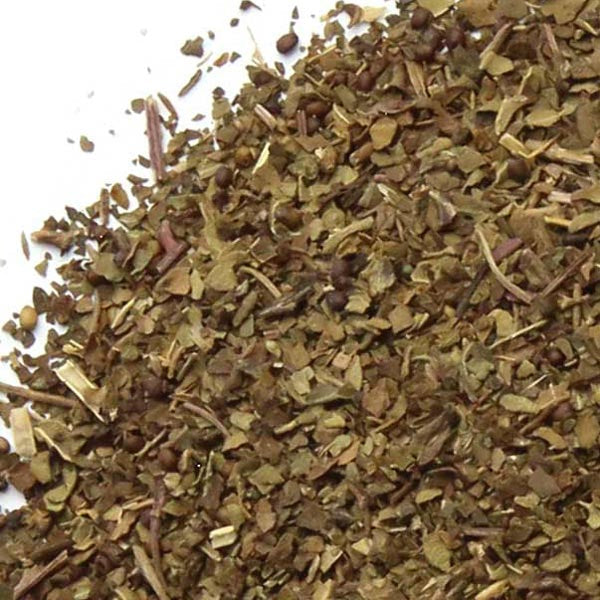 1 oz bag of dried Tulsi Holy Basil leaf from Cast a Stone Apothecary