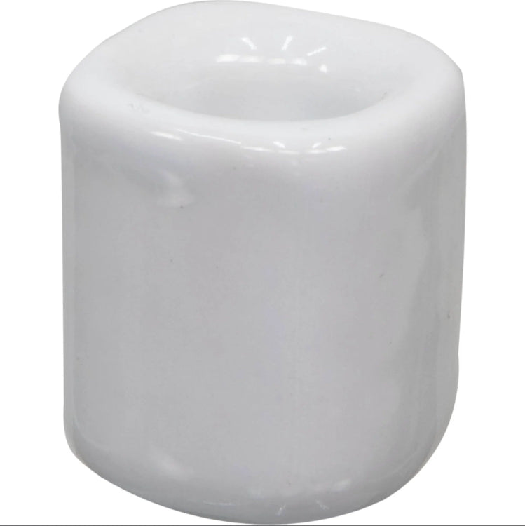 White cylindrical object on a white background