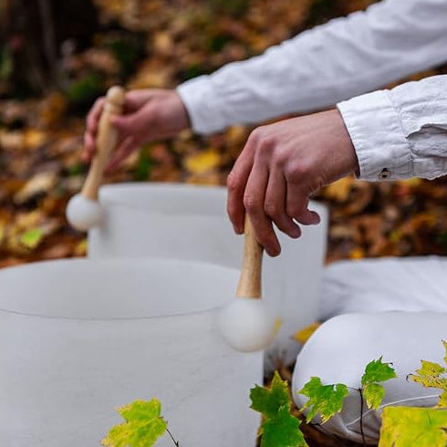 Crystal Singing Bowl Mallet | Rubber Tip + Wood Handle | Sound Healing Tool