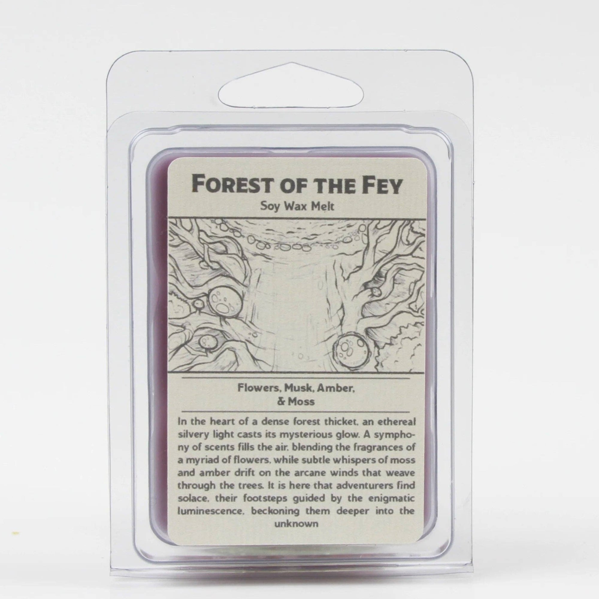 Forest of the Fey - Wax Melt Scent Notes: Flowers, Musk, Amber, & Moss