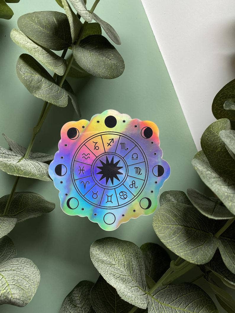 Zodiac Wheel Holographic Sticker