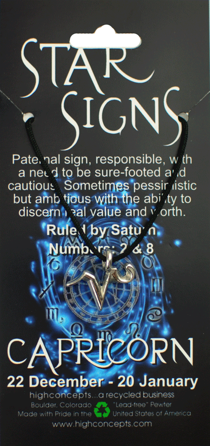 Star Signs Zodiac Capricorn Pewter Charm Amulet