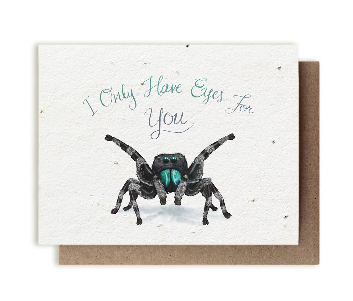 I Only Have Eyes for You Spider Greeting Card - Plantable Seed Paper