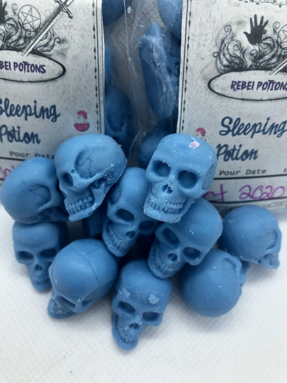 SLEEPING POTION Skull Wax Melts – Box of 10 | Para-Soy Wax Melts for Warmers
