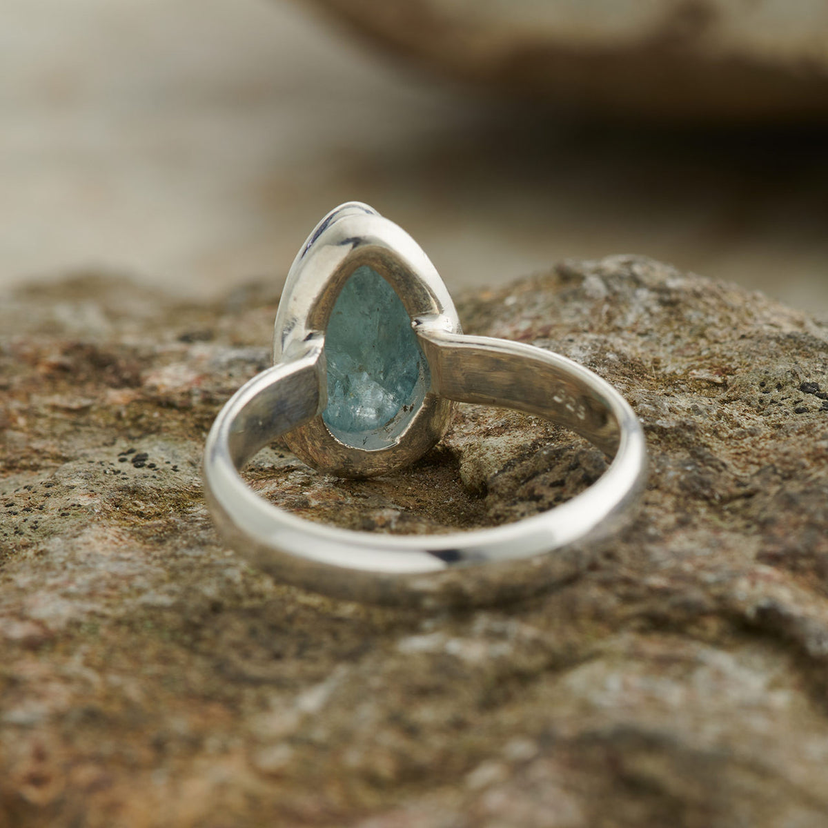 Aqua Kyanite Sterling Silver Ring