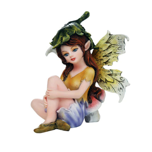 Small Yellow Dahlia Fairy Figurine