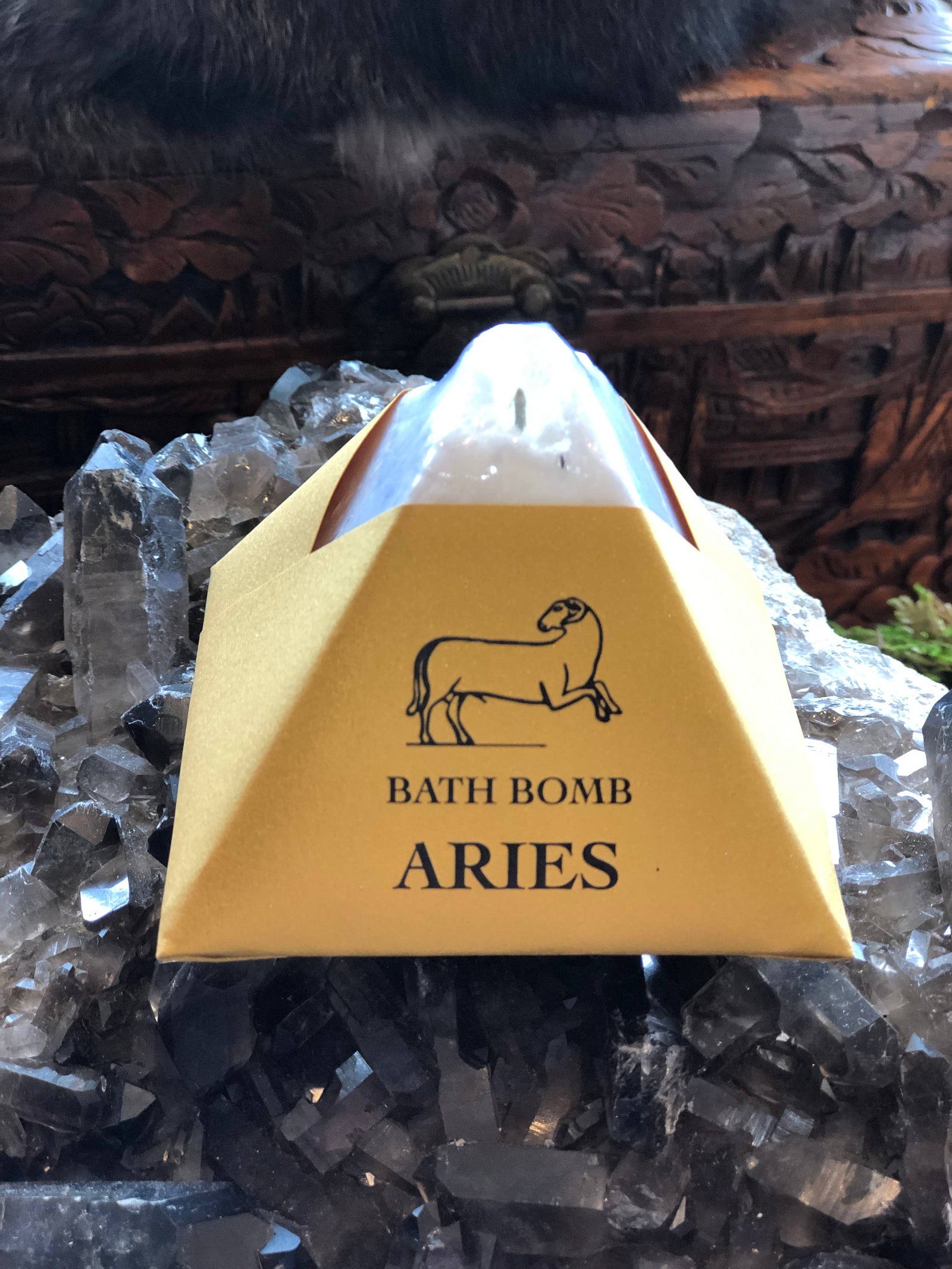 Aries Bath Bomb with Charged Crystal